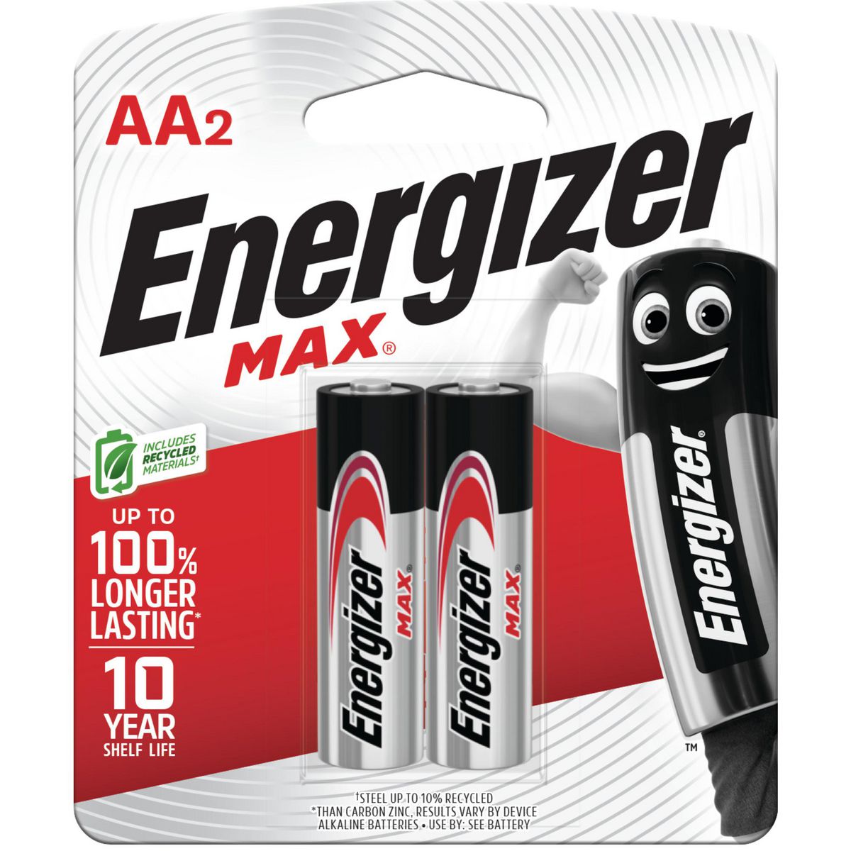 Energizer Max AA Batteries 2 Pack E91BP2T