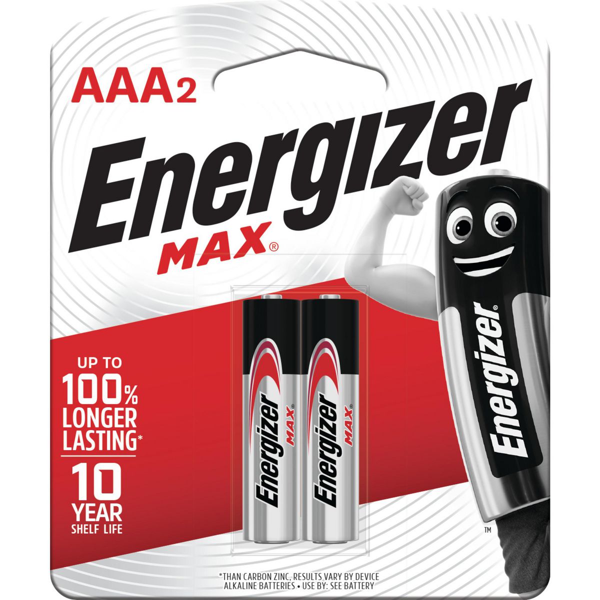 Energizer Max Alkaline AAA Batteries 2 Pack E92BP2T