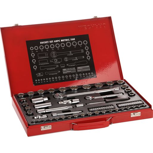 Mechpro Socket Set 68 Piece 1/4In, 3/8In And 1/2In Drive MPSK110K