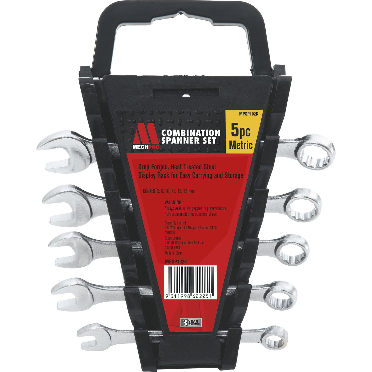 Mechpro Combination Spanner Set 5Pc Metric MPSP102K