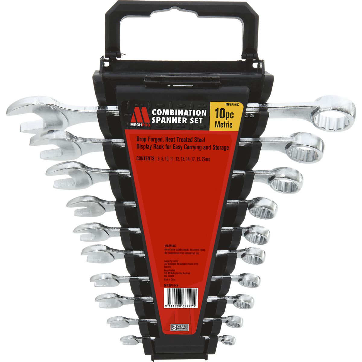 Mechpro Combination Spanner Set 10Pc Metric MPSP104K