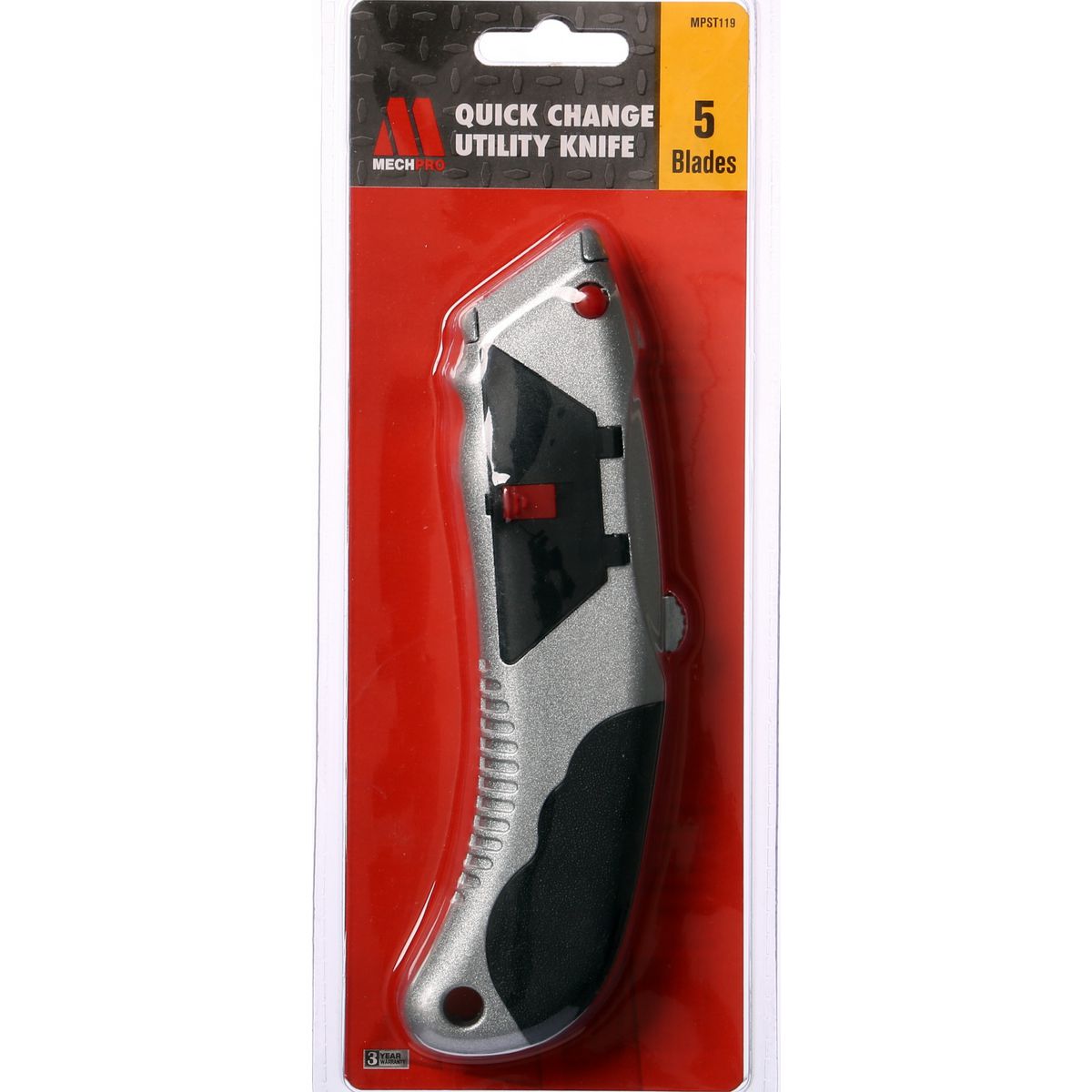Mechpro Quick Change Utility Knife With 5 Blades MPST119
