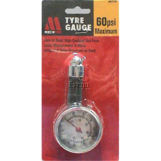 Mechpro Dial Tyre Pressure Gauge 0-60Psi MPST141