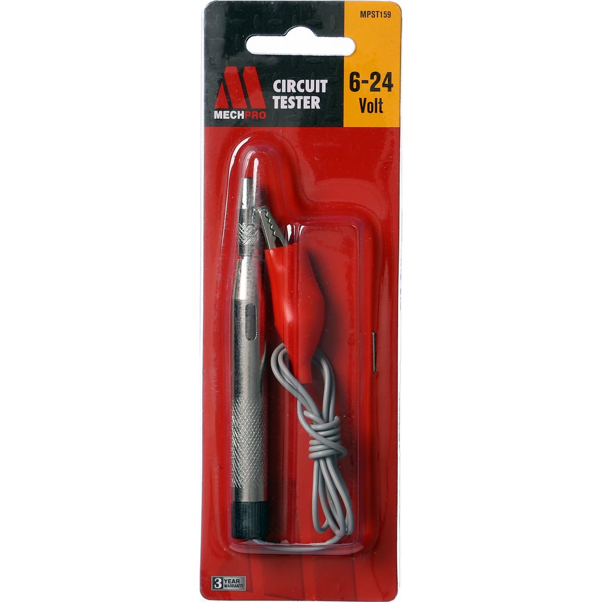Mechpro Brass Circuit Tester 6-24V w/700mm Insulated Cable  MPST159
