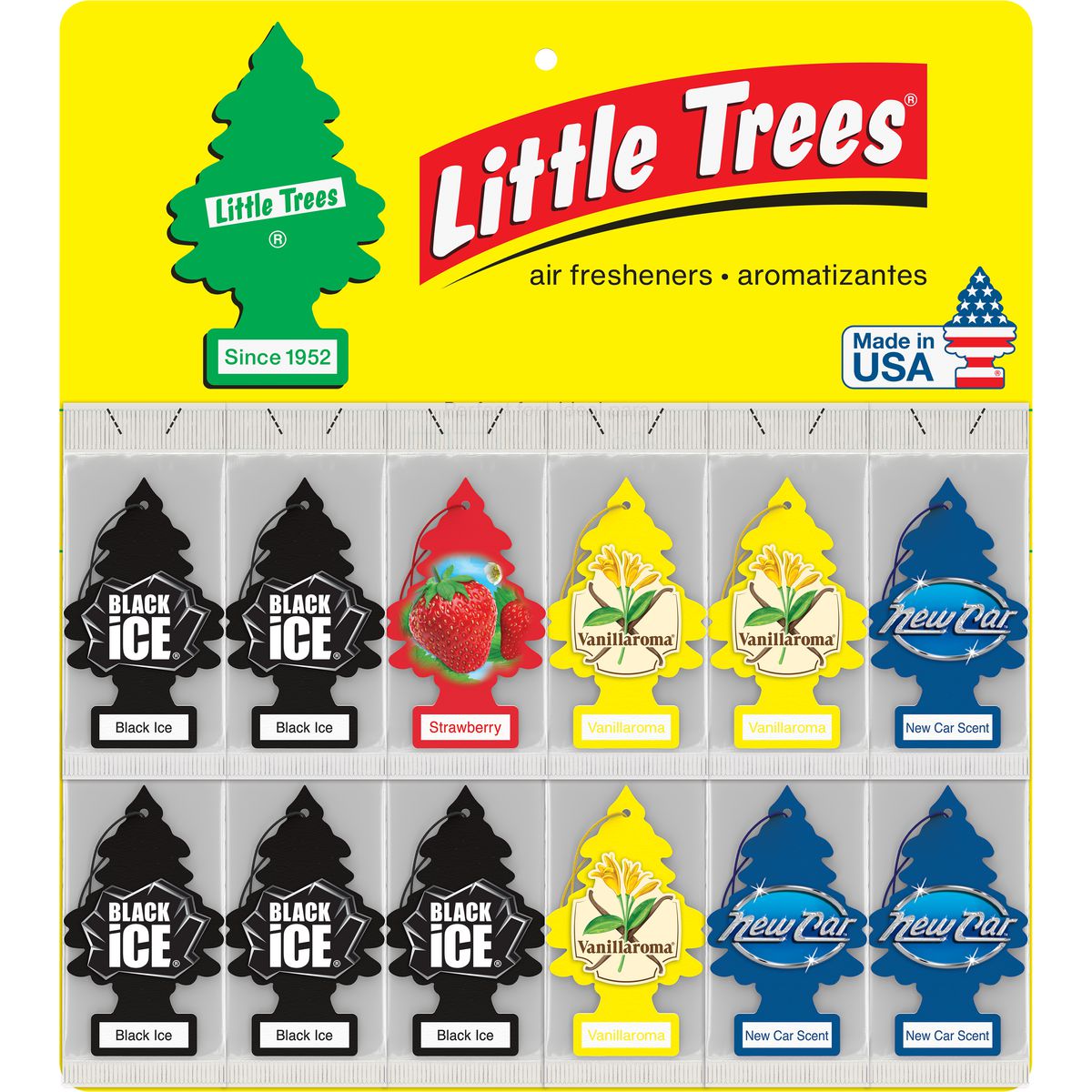 Little Trees Little Trees Magic Tree Air Freshener Card Merchandiser 60 Sheets Assorted Mix Z60-10000