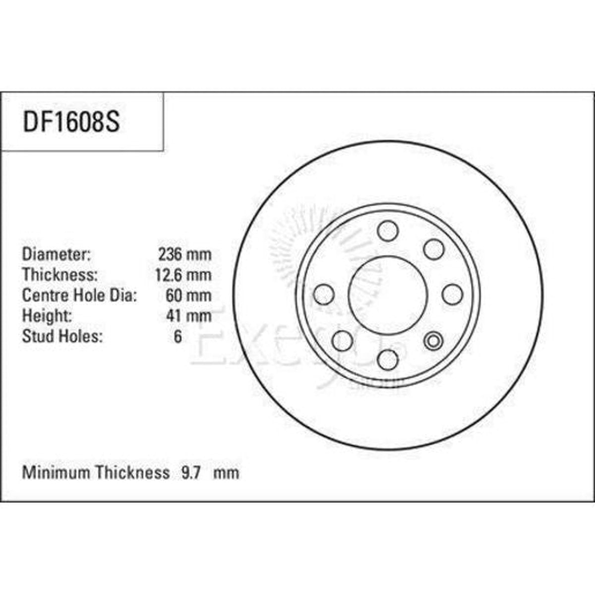 TRW Brake Rotor Pair 236mm Front DF1608S
