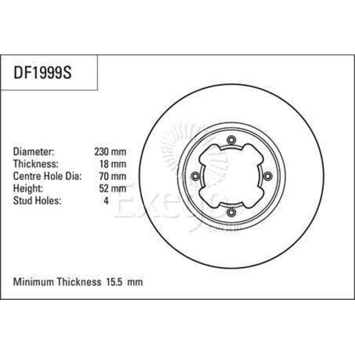 TRW Disc Brake Rotor Vented DF1999S