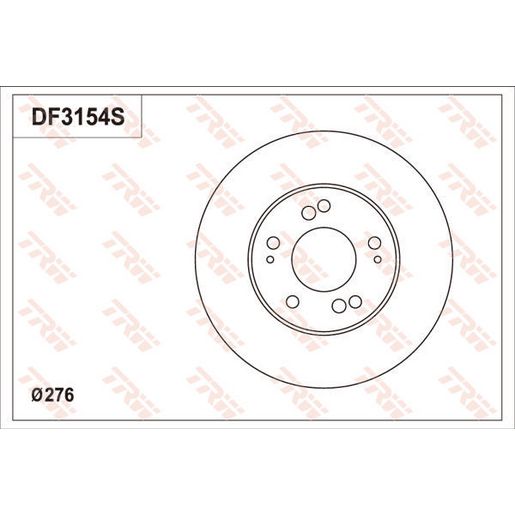 TRW Brake Rotor 276mm Front DF3154S
