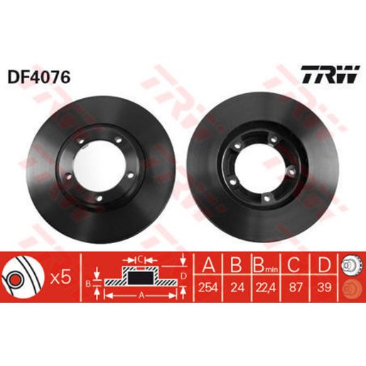 TRW Disc Brake Rotor DF4076S