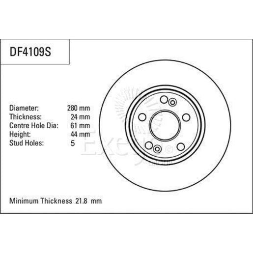TRW Brake Rotor Single 280mm Front DF4109S