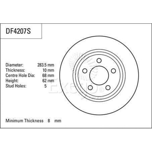 TRW Disc Brake Rotor DF4207S