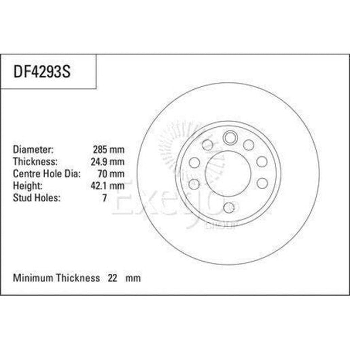 TRW Brake Rotor Single 285mm Front DF4293S