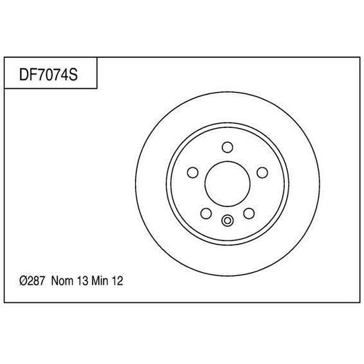 TRW Brake Rotor 287mm Rear DF7074S