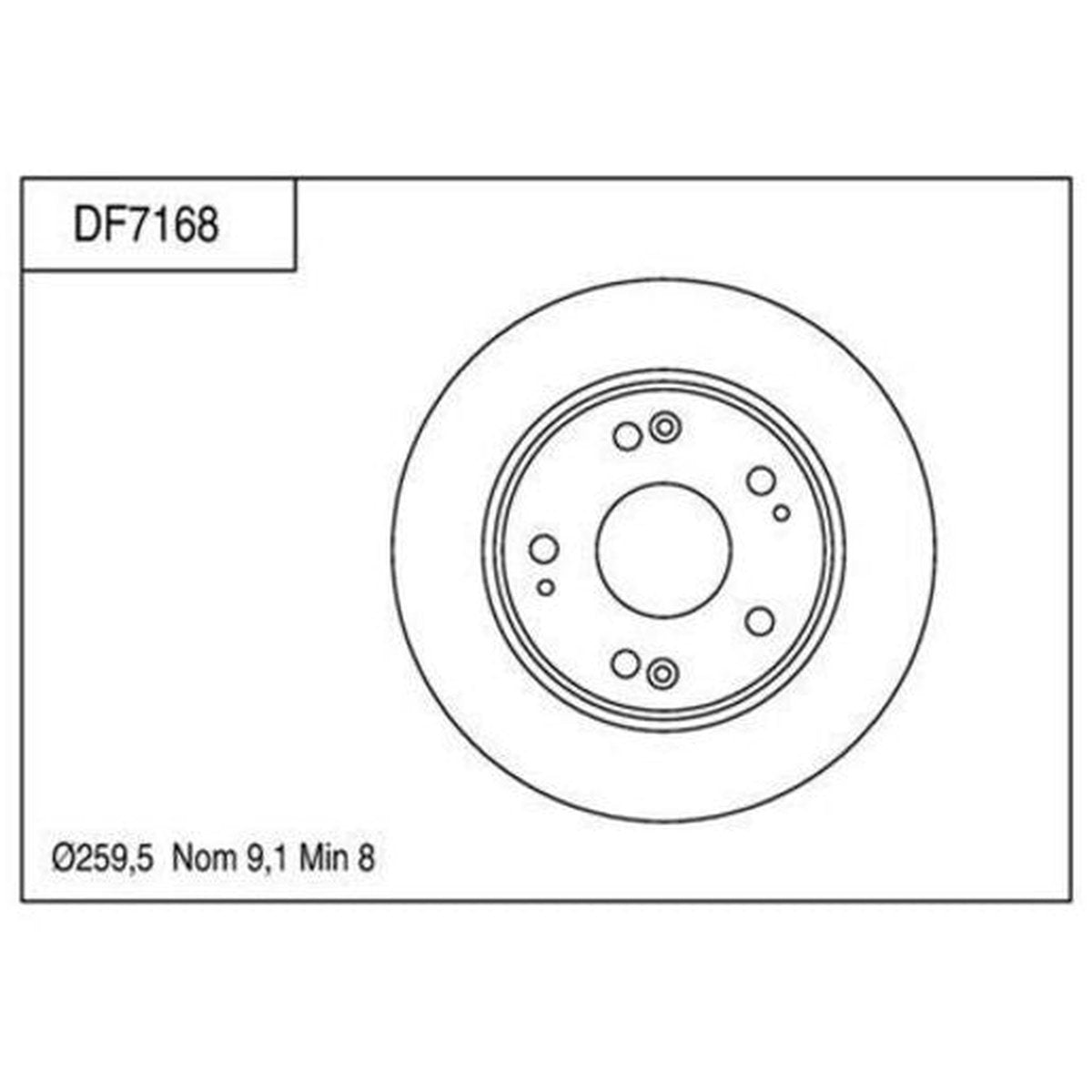 TRW Brake Rotor 259.5mm Rear DF7168S