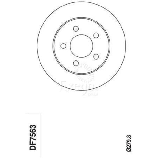 TRW Disc Brake Rotor Vented DF7563S