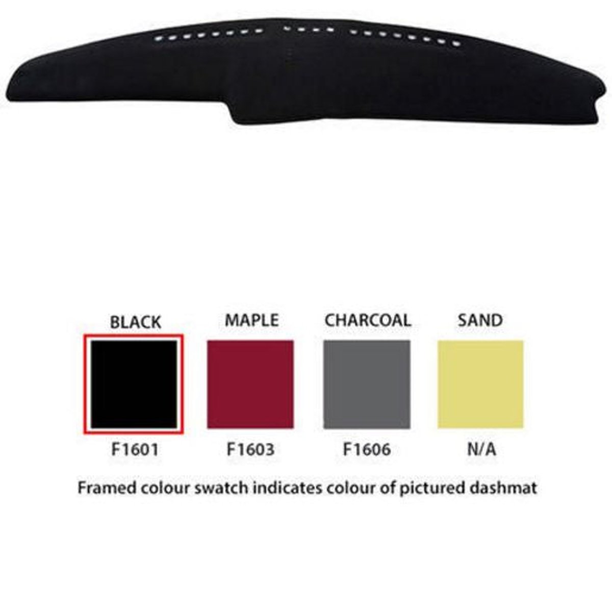 Sunland Dashmat fits FORD BRONCO (A/F/Y - 3/81 to 12/89) - Black