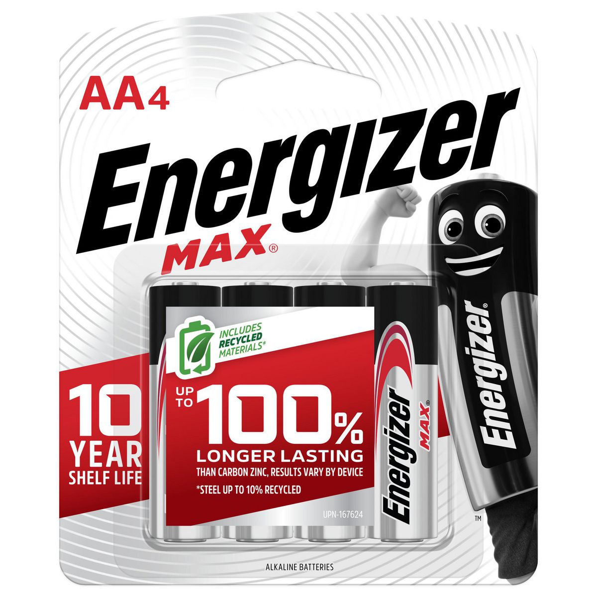 Energizer Max Powerseal AA Batteries 4 Pack E91BP4TN