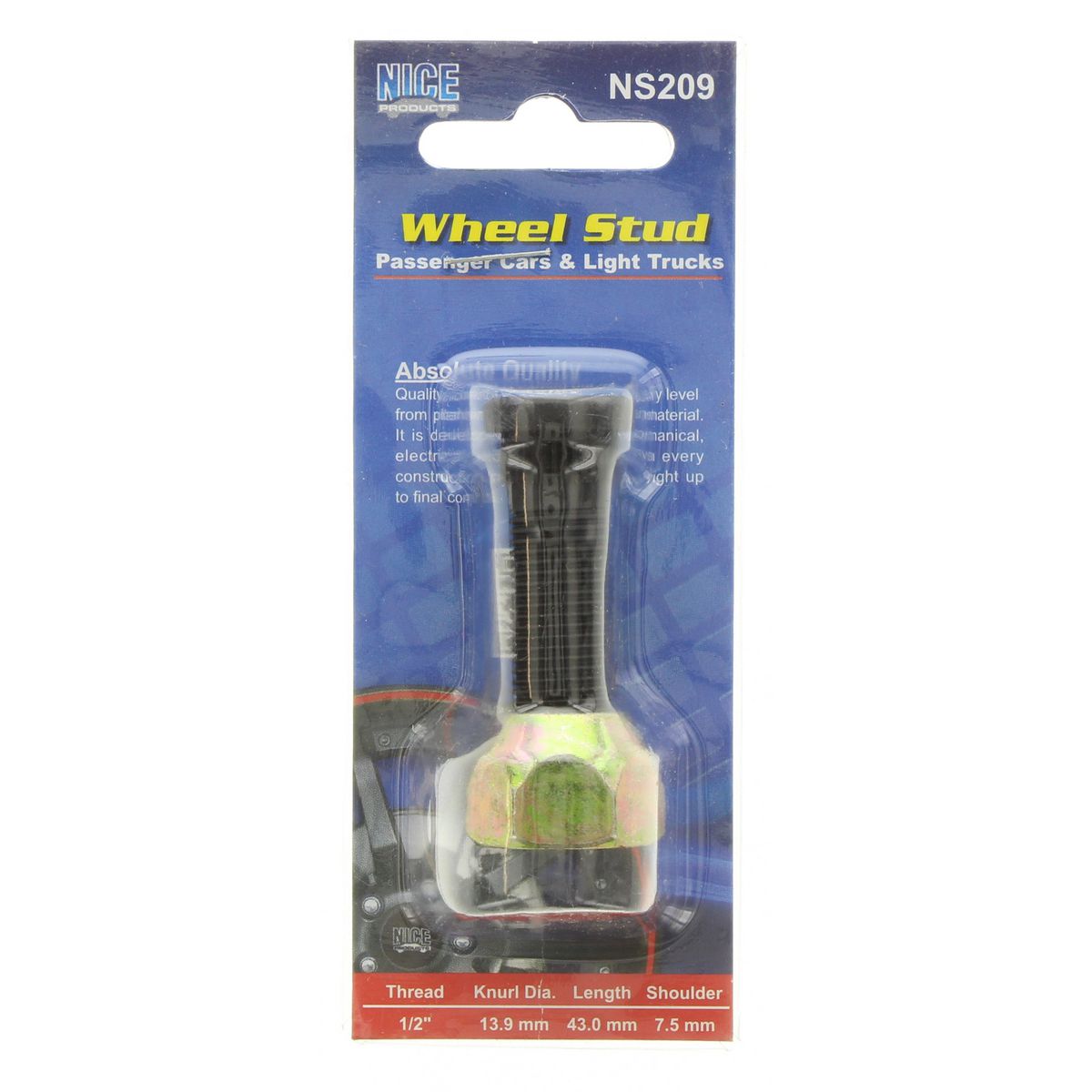 NICE Wheel Stud & Nut 1/2" 42.1mm NS209