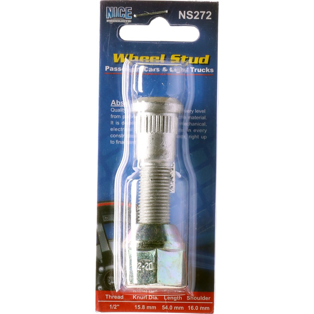 NICE Wheel Stud & Nut 1/2" 53.9mm NS272