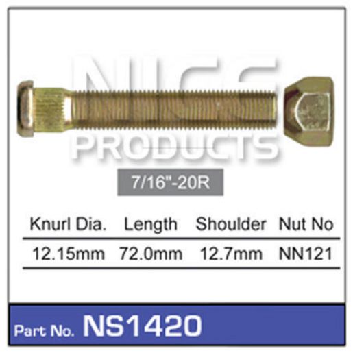 NICE Wheel Stud & Nut 7/16" 72mm NS1420