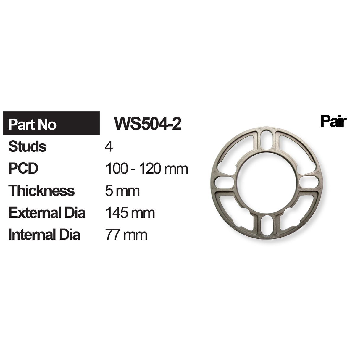 Nice Products Wheel Spacer 2Pce WS504-2