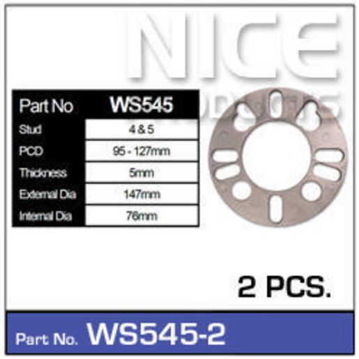 Nice Products Wheel Spacers WS545-2
