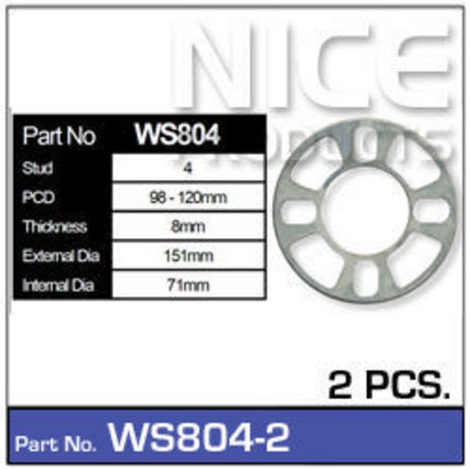 Nice Products Wheel Spacers WS804-2