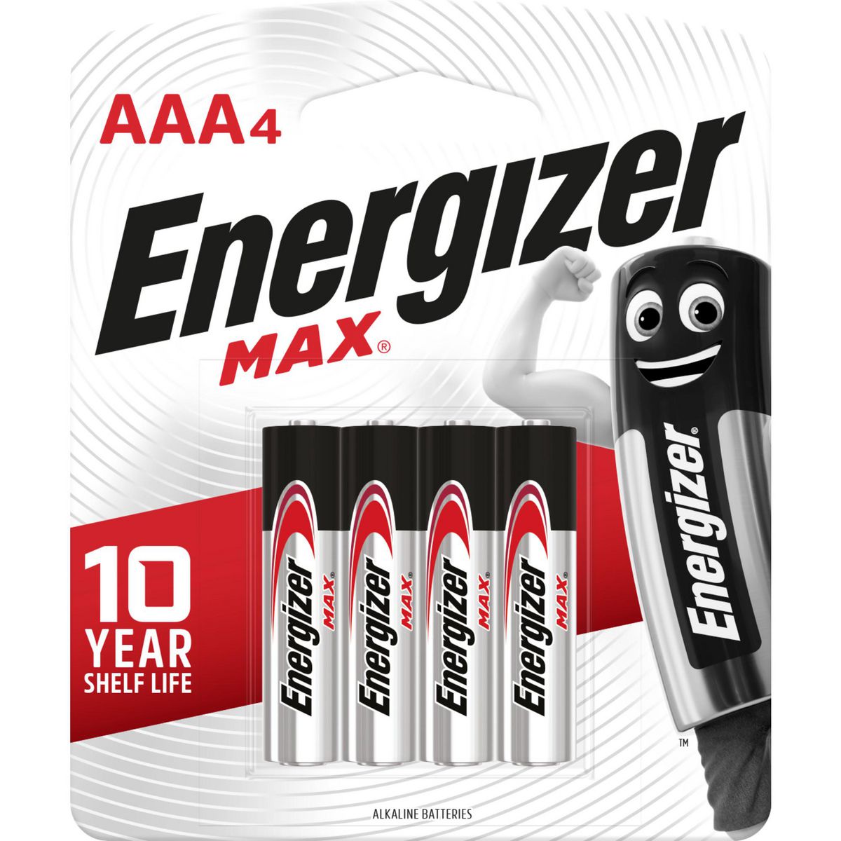 Energizer Max Alkaline AAA Batteries 4 Pack E92BP4TN