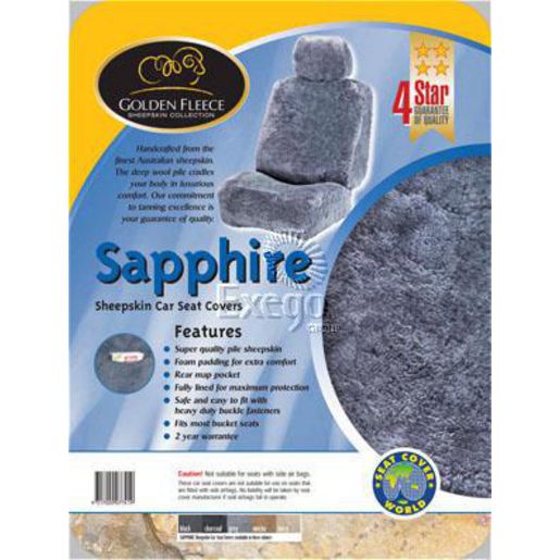 Sapphire Sheep Skin Sapphire Seat Cover Set 60/25 Charcoal SAP60/25CH