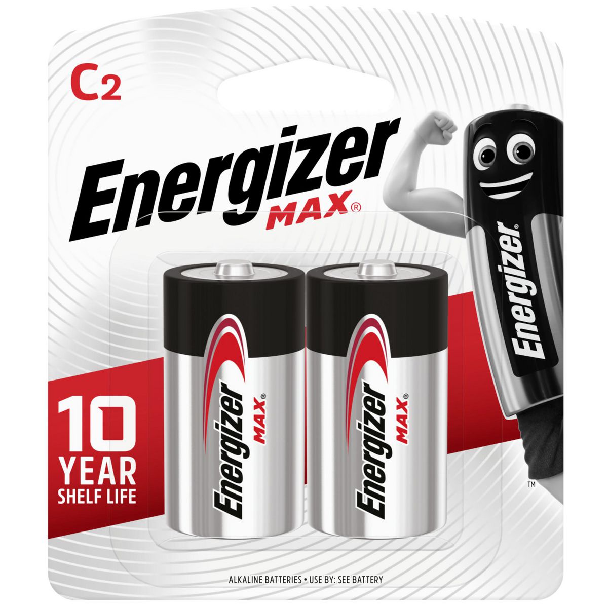 Energizer Max Alkaline C Batteries 1.5V 2 Pack E93BP2T