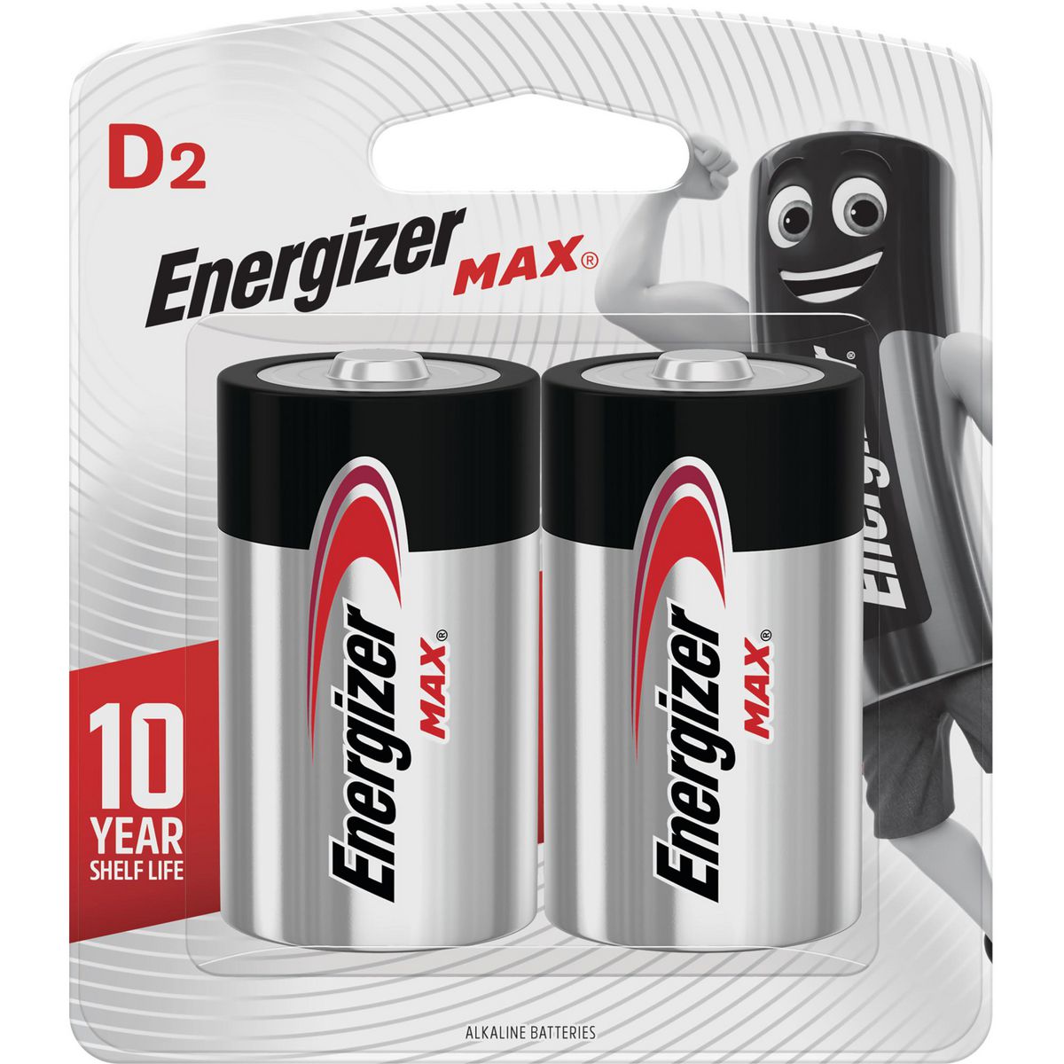 Energizer Max Powerseal Alkaline D Batteries 1.5V 2 Pack E95BP2T