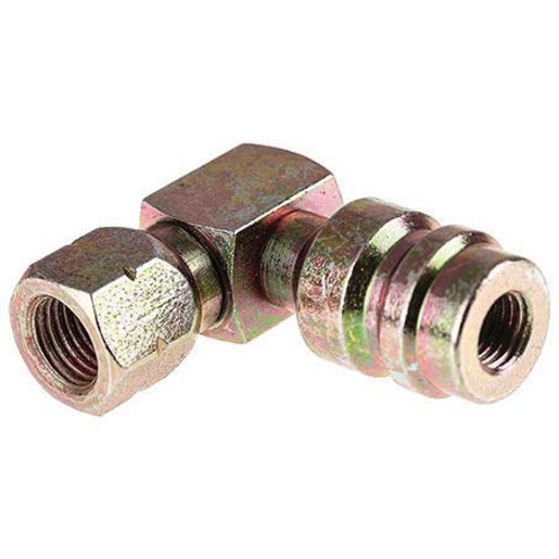 OEX Fitting Steel 3/16 Female Flare Service Port High 90 Degree - 10 Pce STX9907B