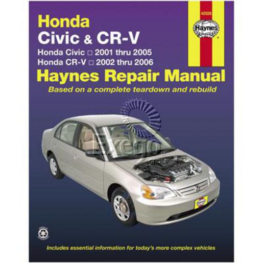 Haynes Owner's Workshop Manual - Honda Civic 2001-2004 42026