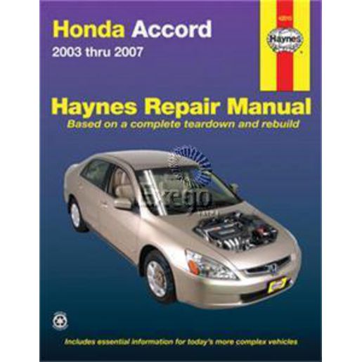 Haynes Owner'S Workshop Manual - Honda Accord 2003-2007 42015