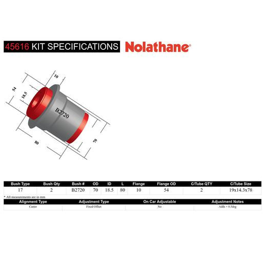 Nolathane Control Arm Bush Kit Front Lower-Inner 45616