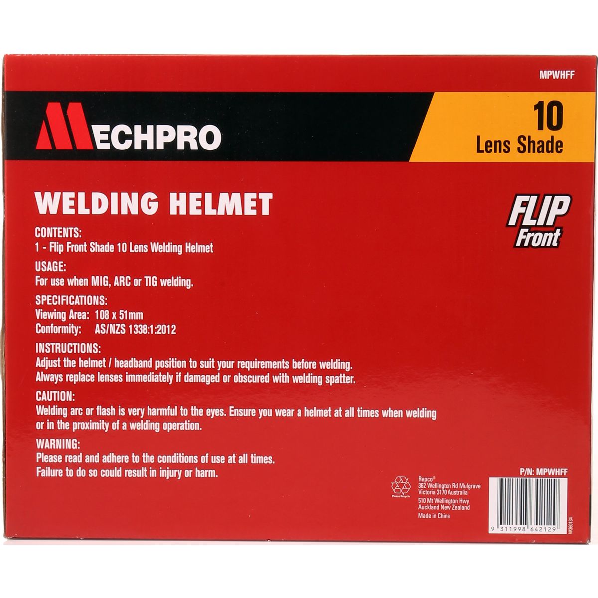Mechpro Flip Front Welding Helmet MPWHFF