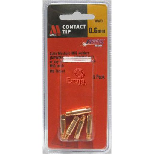 Mechpro Suits Mpwmig150/100 Mig Tip 5Pc 0.6Mm MPWT06