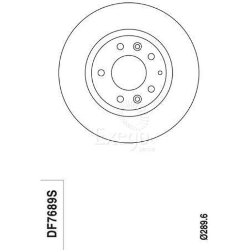 TRW Disc Brake Rotor Vented 289mm DF7689S
