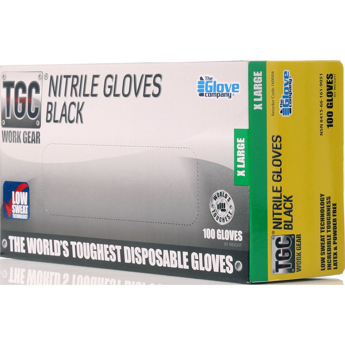 The Glove Company TGC Black Nitrile Gloves XL 100 Pack 160004
