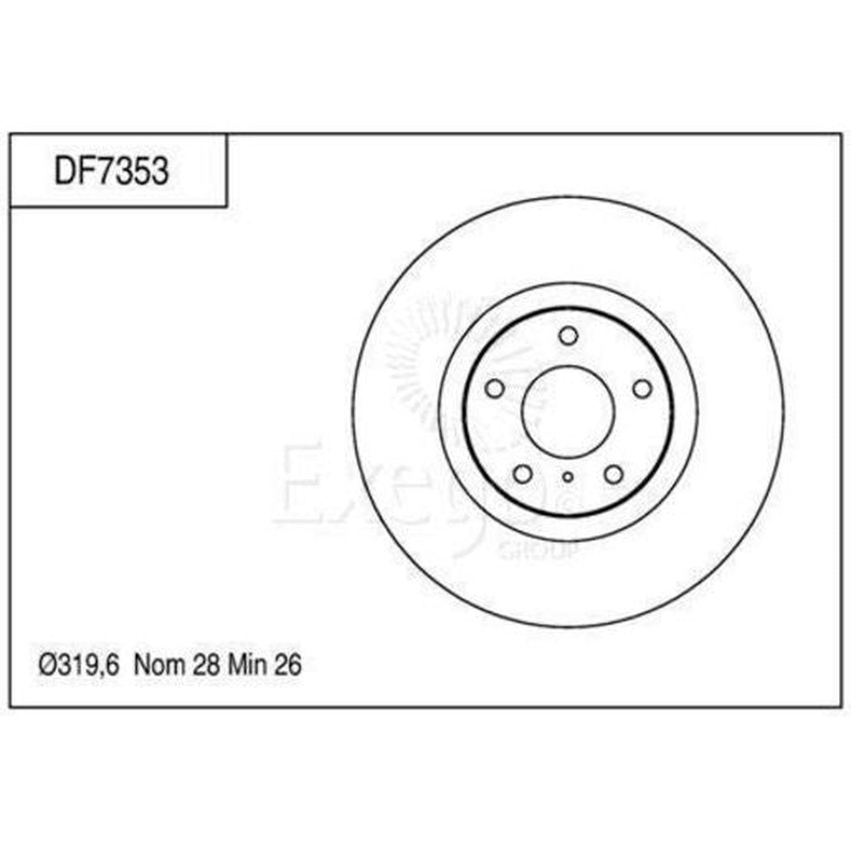 TRW Brake Rotor Pair 319.6mm Front DF7353S