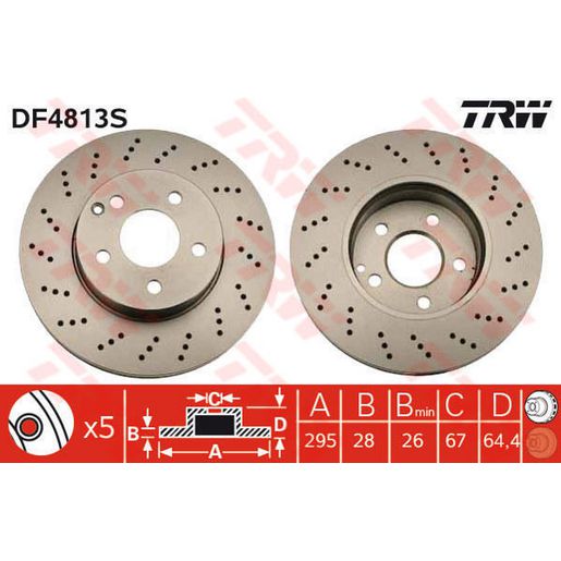 TRW Brake Rotor Front DF4813S