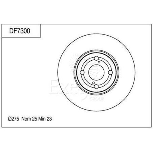 TRW Disc Brake Rotor Vented 275mm DF7300S