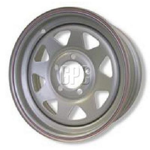 Trojan Wheel Rim Powdercoated - White Rim With Blue / Red Pin Stripe 13 X 5Inch 672Kg Rating 535013
