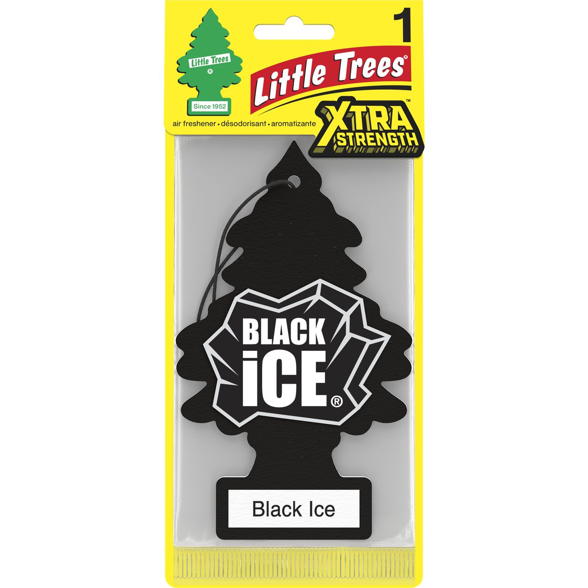 Little Trees Car Air Freshener X-Tra Strength Black Ice Large 1 Pack