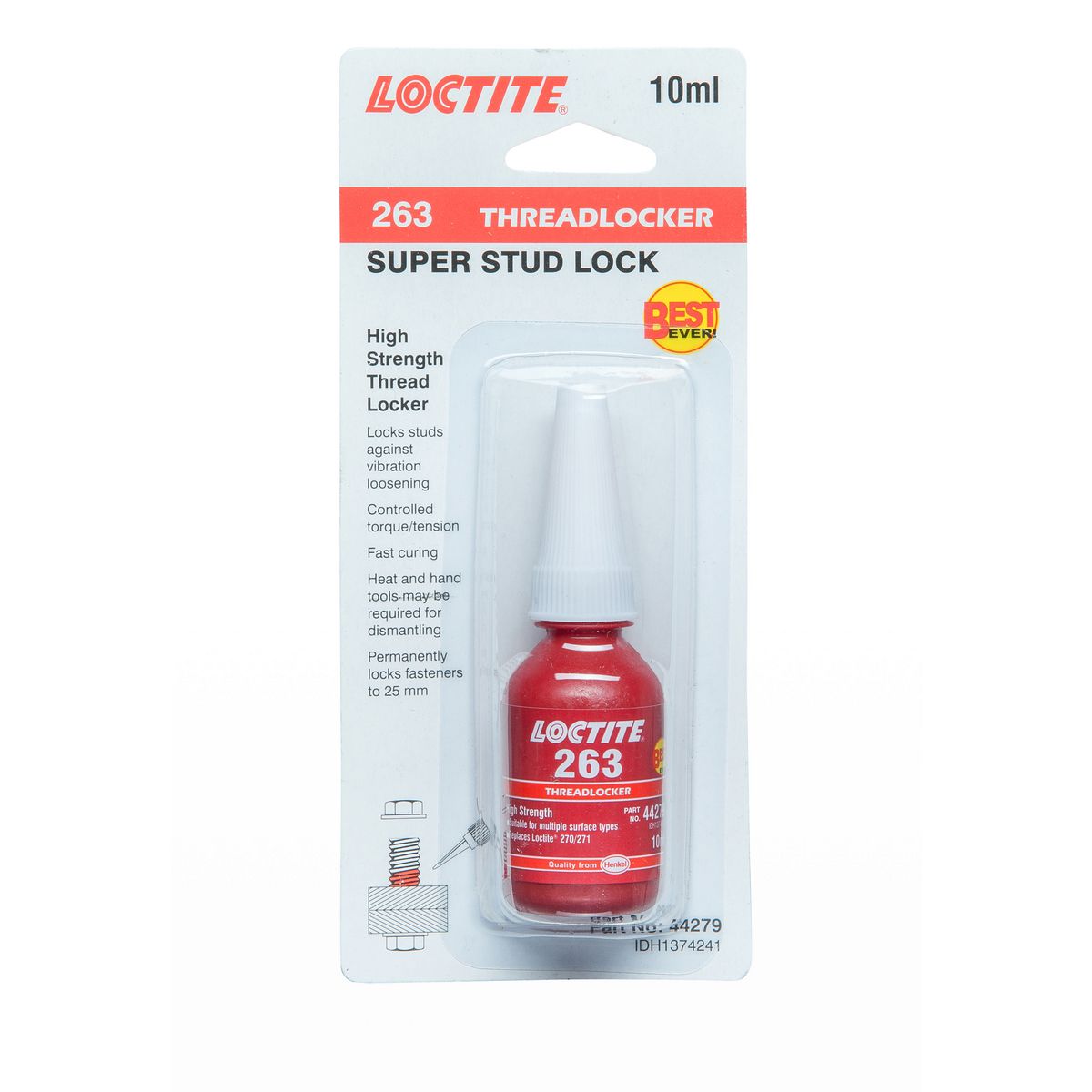 Loctite 263 Threadlocker High Strength 10ml 44279