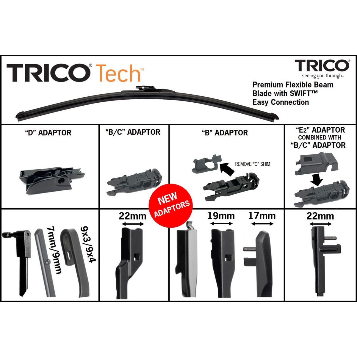Trico Tech Beam Wiper Blade TEC400