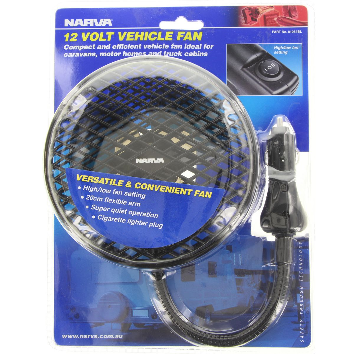 Narva High/Low Fan Cigarette Plug 12V 81064BL