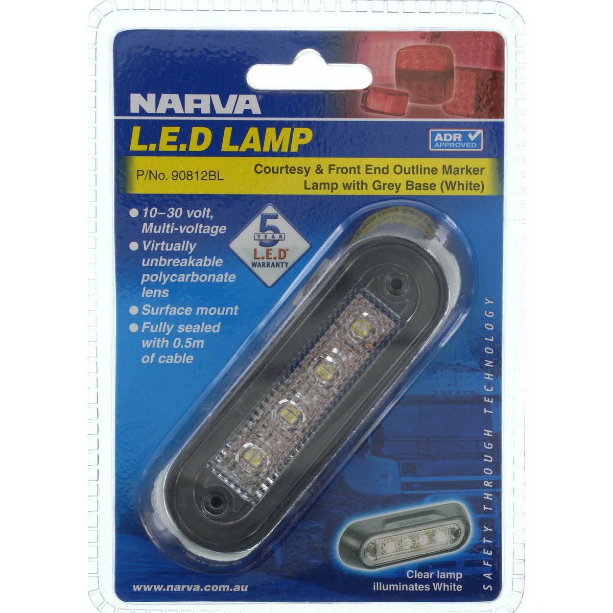 Narva LED Courtesy Lamp White/Grey 90812BL