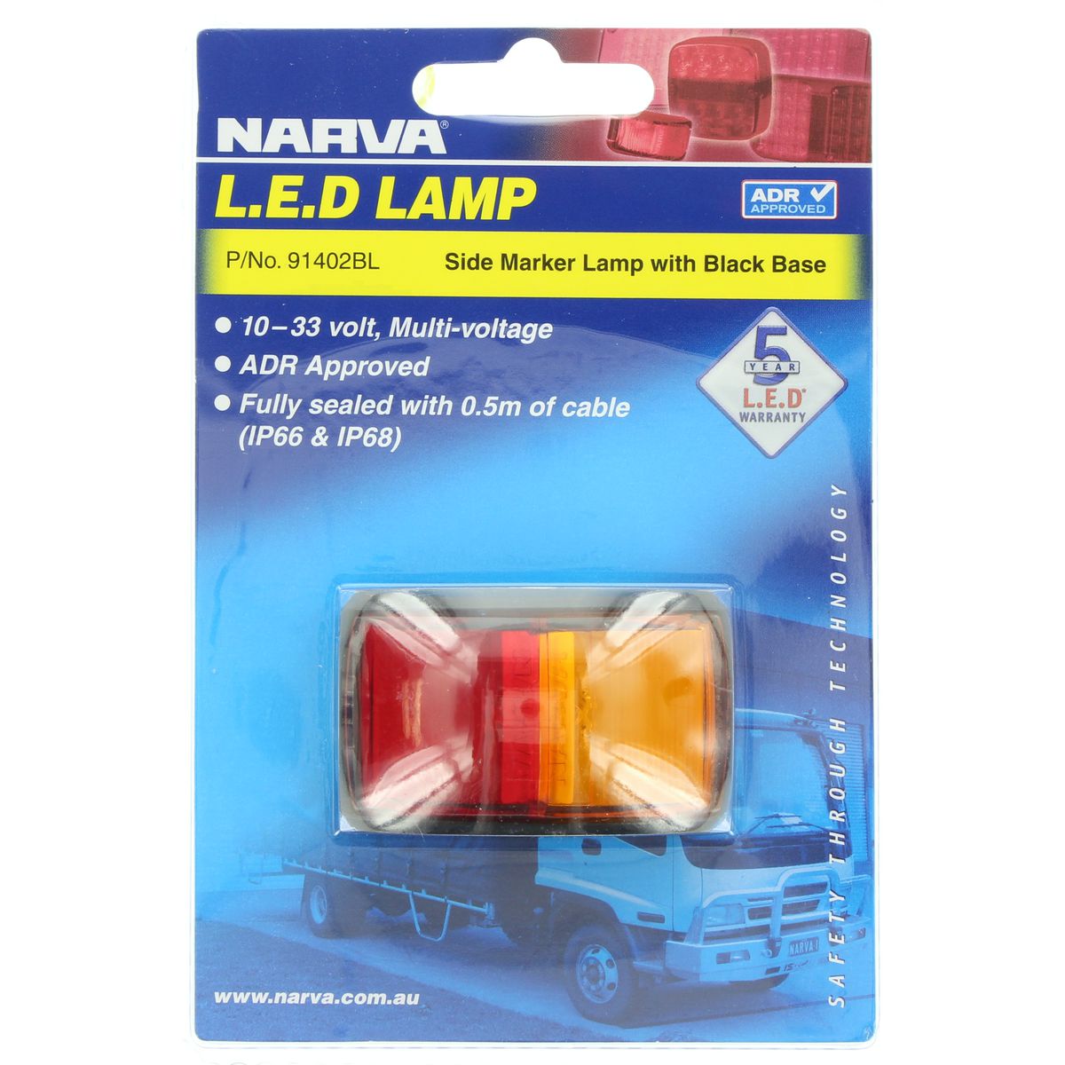 Narva LED Marker Lamp Red/Amber 91402BL