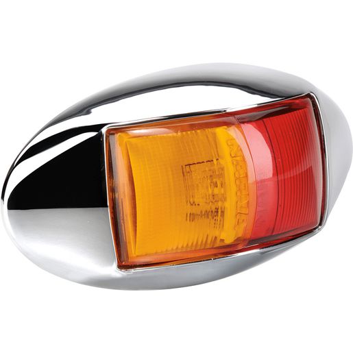 Narva LED Model 14 Side Marker Lamp 10-33V Red/Amber with Chrome Base 91404C